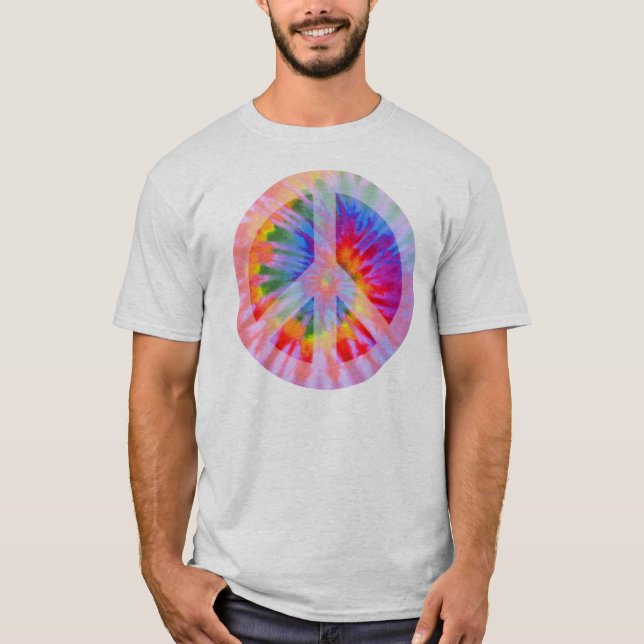 T-shirt Chemise teinte par cravate de signe de paix (Devant)