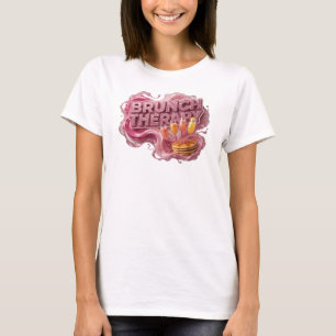 T-shirt Chemise Thématique THÉRAPIE BRUNCH Rouge Propre