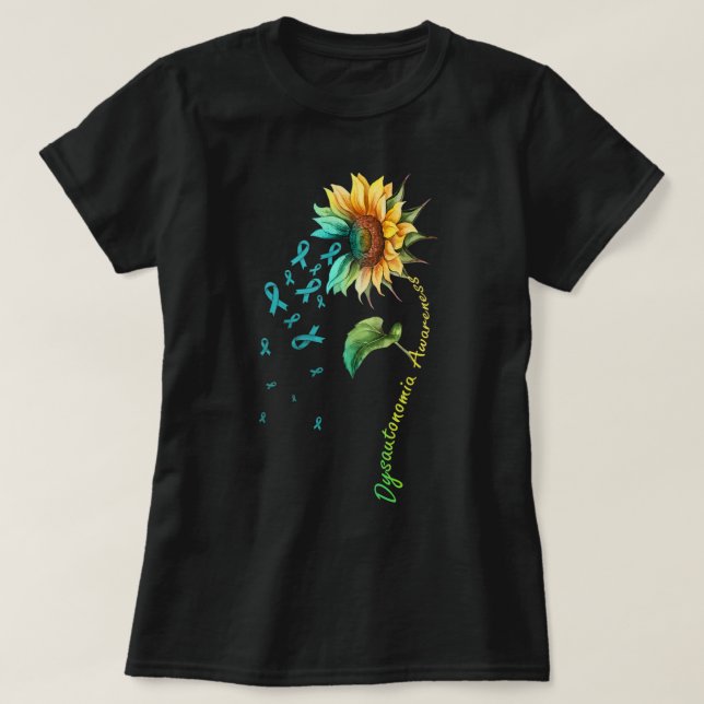 T-shirt Chemise tournesol de sensibilisation à la dysauton (Design devant)