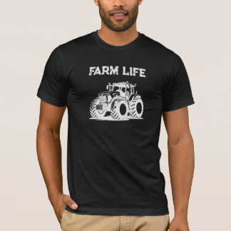 T-shirt Chemise tracteur de vie à la ferme Tee sombre vie
