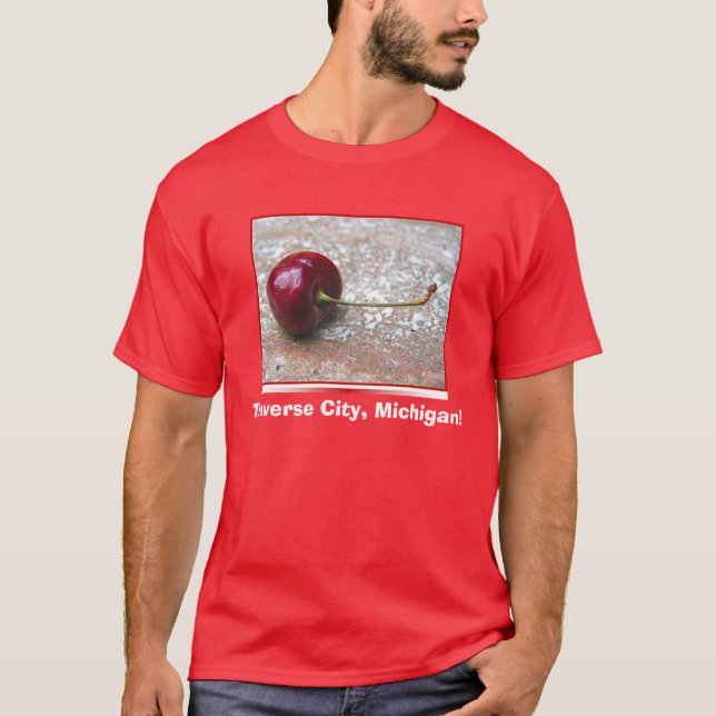 T-shirt Chemise transversale de cerise de ville (Devant)