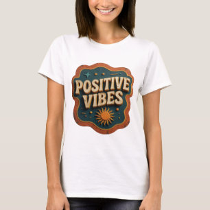 T-shirt Chemise Trendy Orange POSITIVE VIBES Design