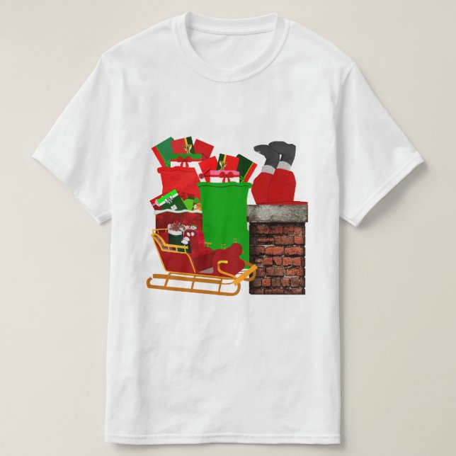 T-shirt Chemise Tri-Blend Stuck Père Noël (Design devant)