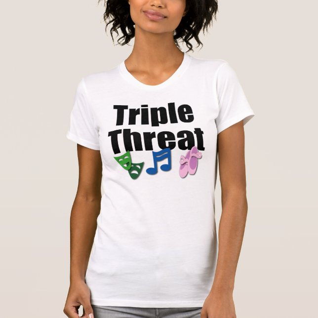 T-shirt Chemise triple de lumière de menace (Devant)