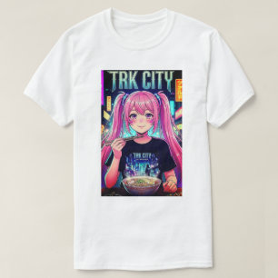 T-SHIRT CHEMISE TRK CITY FILLE ANIME STYLE RÉTRO