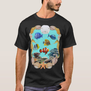 T-shirt Chemise tropicale de poissons et de récif