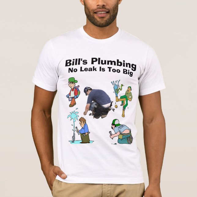 T-shirt Chemise Uniforme Plumber Personnalisée Amusante (Devant)