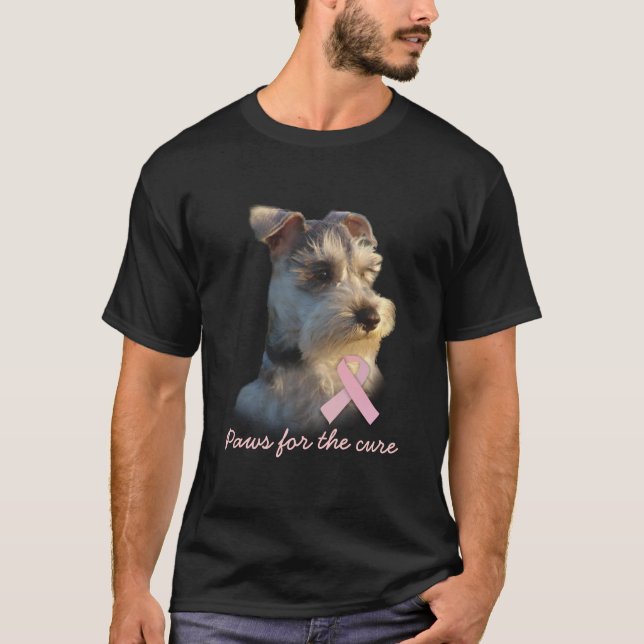 T-shirt Chemise unisexe de cancer du sein de Schnauzer (Devant)