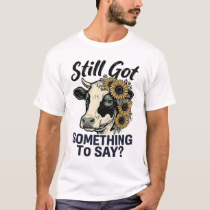 T-shirt Chemise Vache Impertinente Humour de Ferme Floral