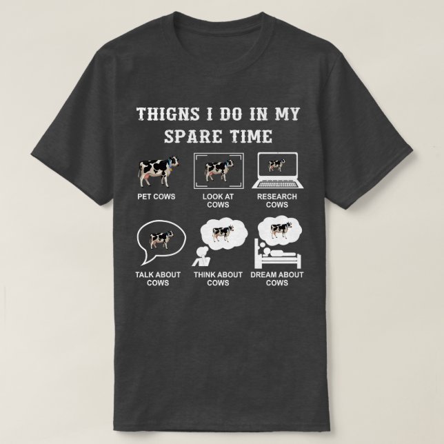 T-shirt Chemise Vache Que Je Fais Dans Mon Temps De Rechan (Design devant)