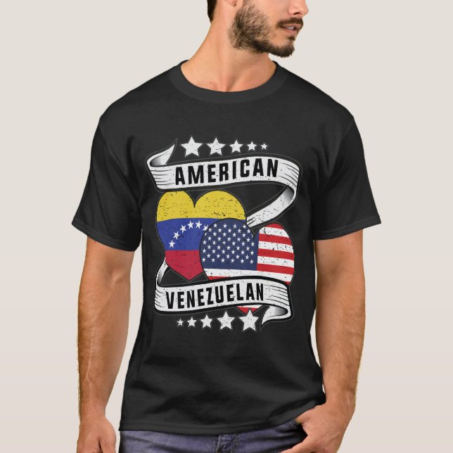 T-shirt Chemise vénézuélienne du drapeau américain (Devant)
