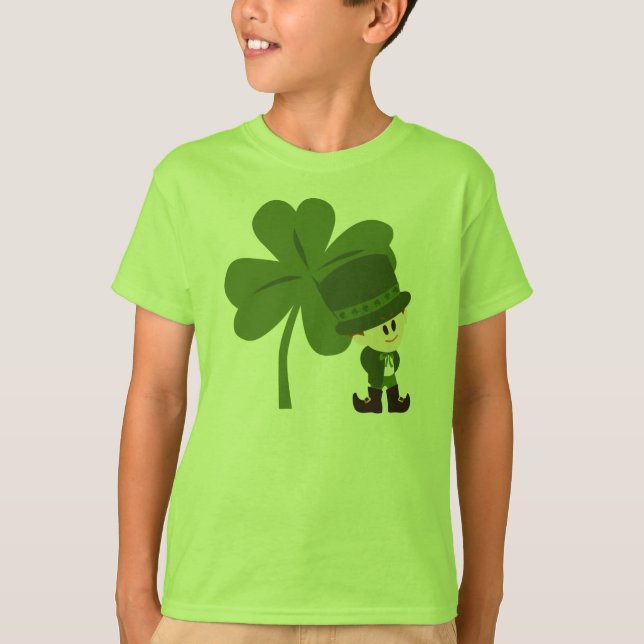 T-shirt chemise verte de garçon (Devant)