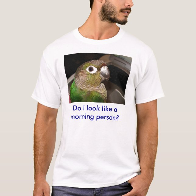 T-shirt Chemise verte de personne de matin de joue (Devant)