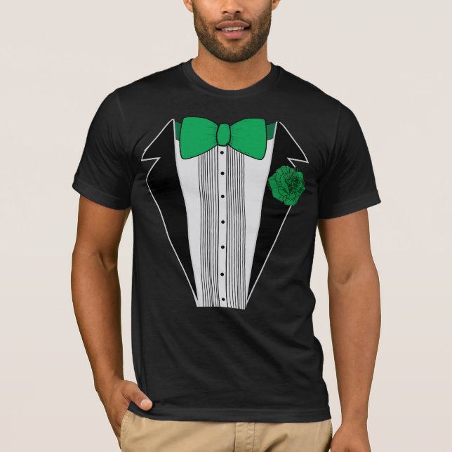 T-shirt Chemise verte de smoking (Devant)