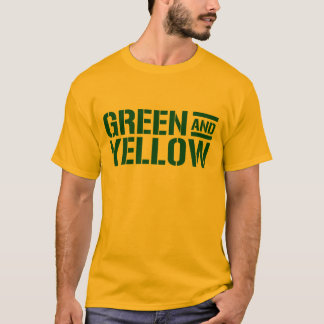 T-shirt Chemise verte et jaune