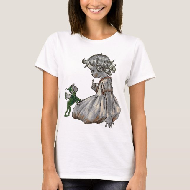 T-shirt Chemise verte Fée & fille (Devant)