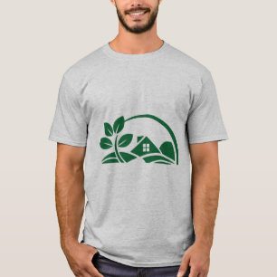 T-shirt Chemise verte Maison Feuille Écologique Maison Nat