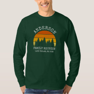 T-shirt Chemise verte Sunset Retrouvailles Famille Pine Ar