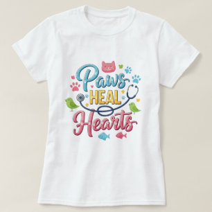 T-shirt Chemise vétérinaire "Les pattes guérissent les cœu
