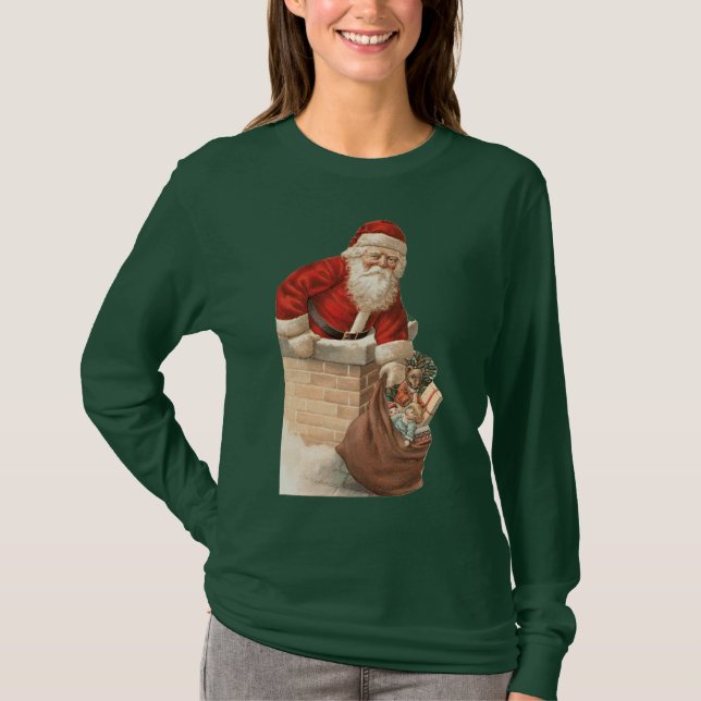 T-shirt Chemise victorienne de Noël de Père Noël (Devant)