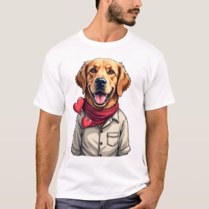 T-shirt Chemise Vintage 2 Amoureux de Retriever Doré Patri