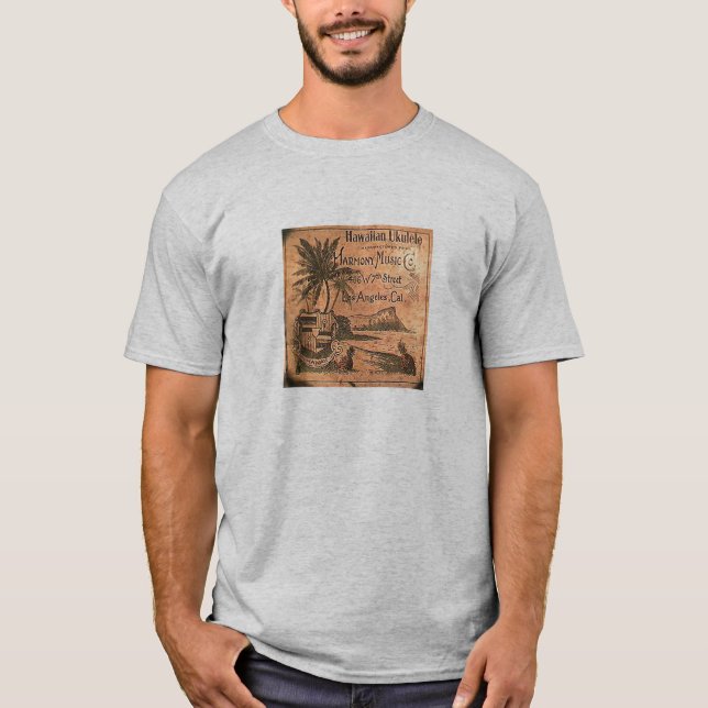 T-shirt Chemise vintage d'étiquette d'ukulélé (Devant)