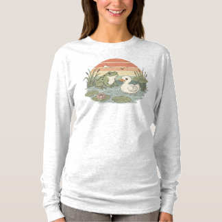 T-shirt Chemise Vintage Grenouille et Canard - Esthétique 