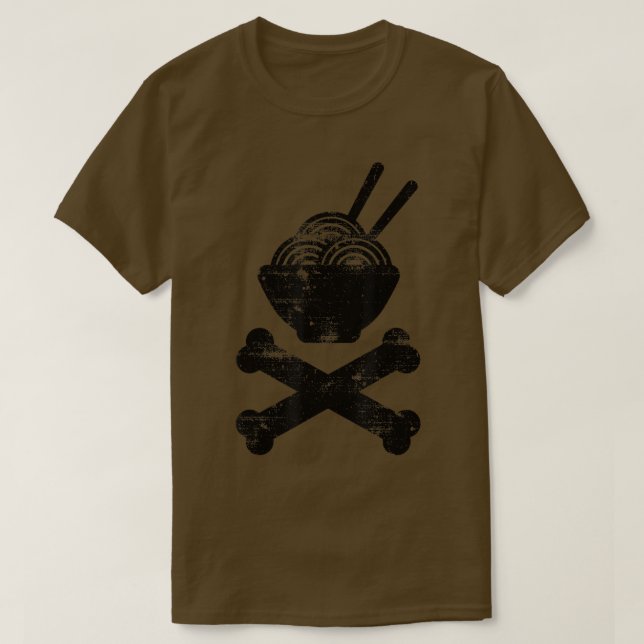 T-shirt Chemise vintage Ramen Crossbones (Design devant)
