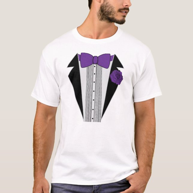 T-shirt Chemise violette Tuxedo (Devant)