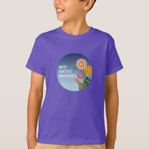 T-shirt Chemise WestSeattleIndivisible Enfants Fleur Viole