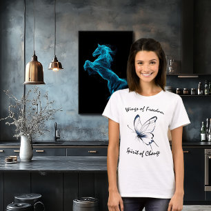 T-shirt Chemise Wings of Freedom papillon ligne art