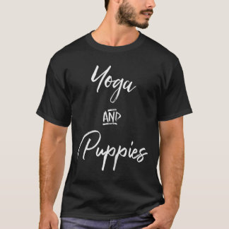 T-shirt Chemise Yoga Et Chiots,Namastay À La Maison Avec M