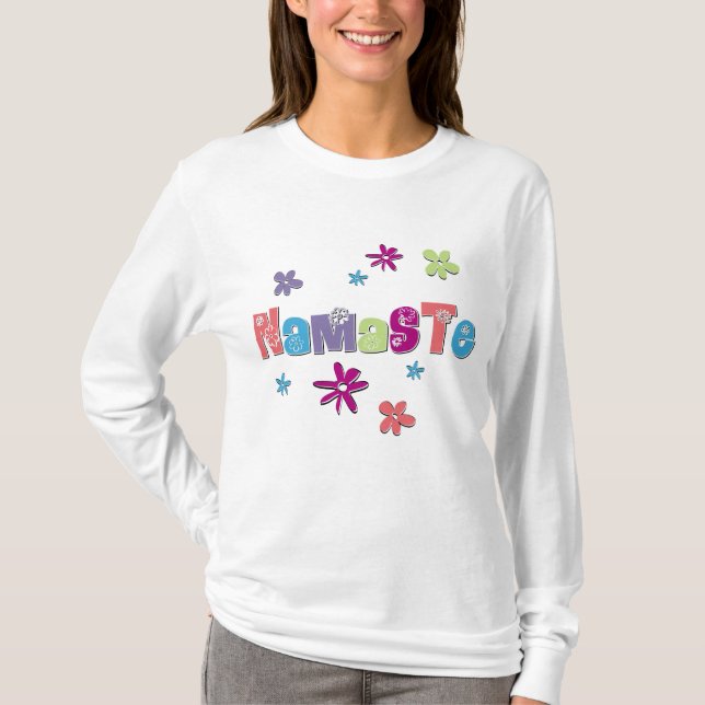 T-shirt Chemise Yoga Namaste Fleur (Devant)