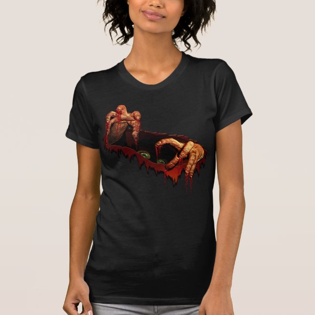 T-shirt Chemise Zombie Costume d'Halloween Trop d'horreur (Devant)
