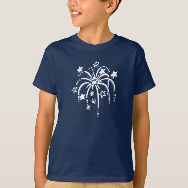 T-shirt Chemises 4 juillet patriotiques Fireworks (Devant)