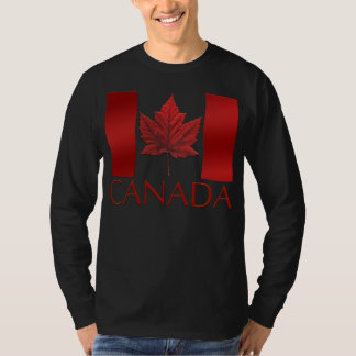 T-shirt Chemises à Drapeau du Canada Longues Manches Souve