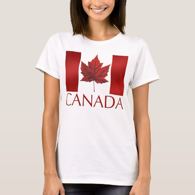 T-shirt Chemises à drapeau du Canada pour femmes Chemises  (Devant)