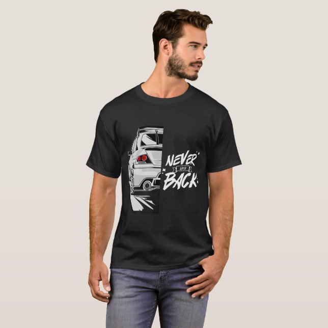 T-shirt chemises à manches à dérive allumage de la voiture (Devant entier)