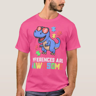 T-shirt Chemises Autisme Pour Les Garçons Dinosaur Trex Se