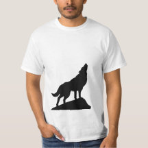 Chemises avec images hurlantes de loups