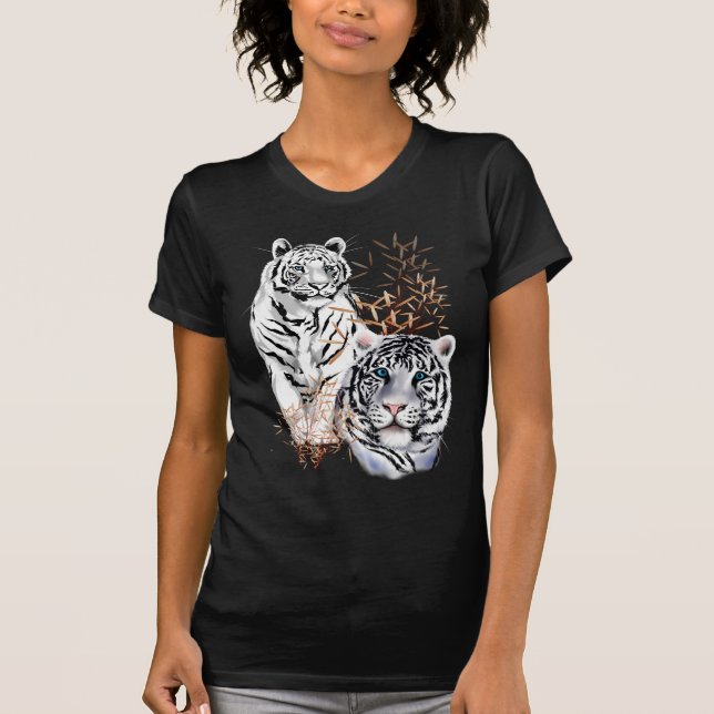 T-shirt Chemises blanches de tigres (Devant)