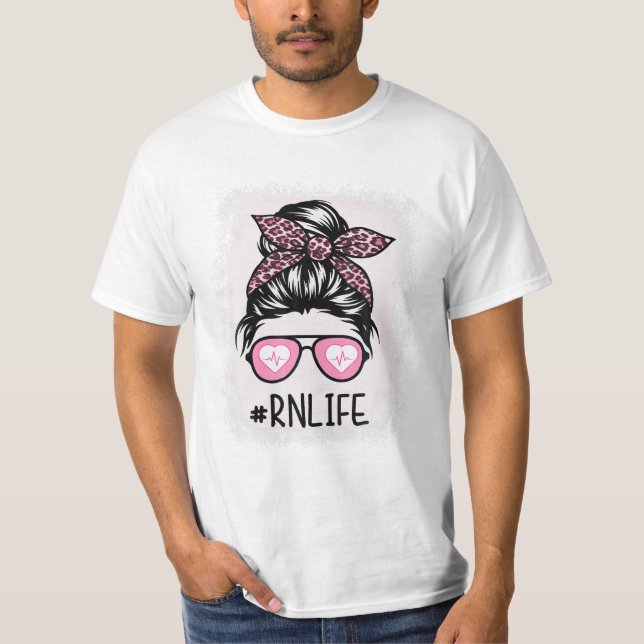 T-shirt Chemises blanchies Leopard rose (Devant)