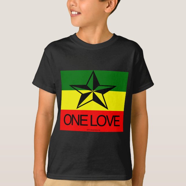 T-shirt Chemises d'amour de Rasta un (Devant)