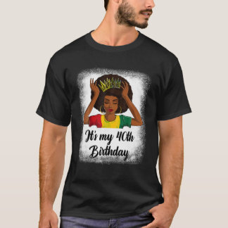 T-shirt Chemises d'anniversaire Afro 40e pour femmes Noir 