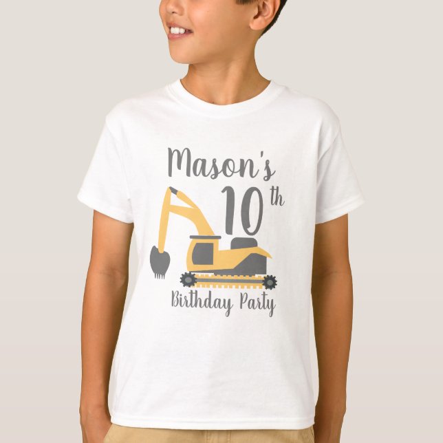 T-shirt Chemises d'anniversaire de partie de construction (Devant)