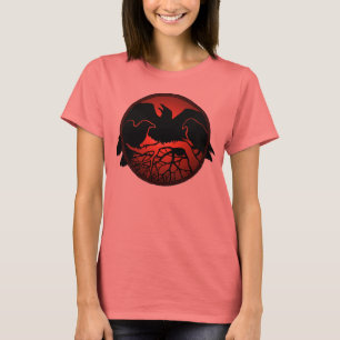 T-shirt Chemises d'art des corbeaux pour femmes Corbeau de