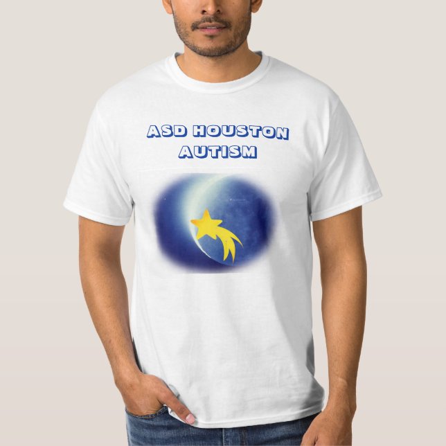 T-shirt Chemises d'autisme d'ASD Houston (blanches) (Devant)