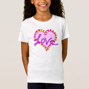 T-Shirt Chemises de coeur rose violet