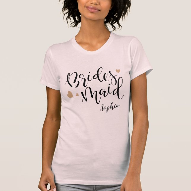 T-shirt Chemises de femme de chambre de la fête nuptiale p (Devant)