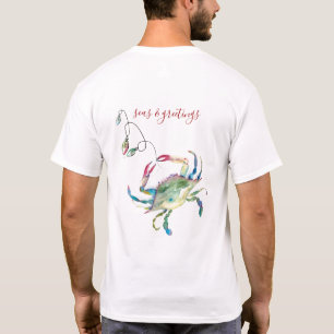 T-shirt Chemises de Noël Blue Crab Beach